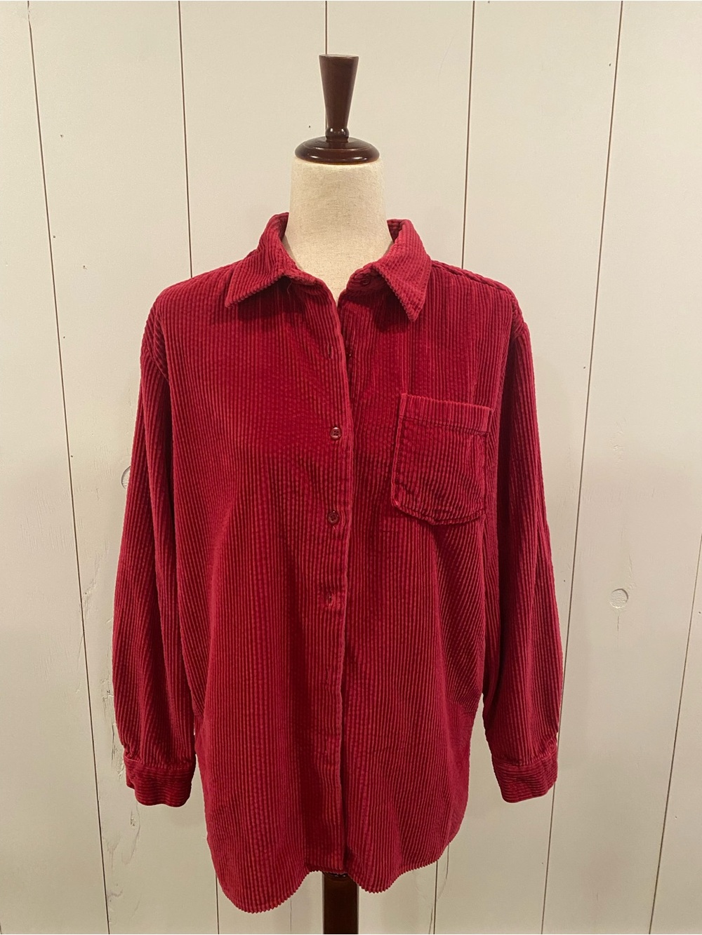 Vintage Chadwick’s Button-Up Corduroy Shacket Medium- Raspberry Red Fall